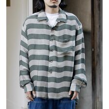 INTERIM HYPER BIG VISCOSE STRIPE 60s OPEN COLLAR SHIRT IT25S211画像
