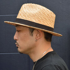 HIGHER Pattern Weaving Raffia Fedora HO25002画像
