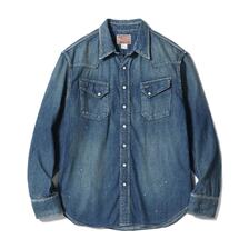 SUGAR CANE Lot No. SC29475 / BLUE DENIM WESTERN SHIRT AGED MODEL画像