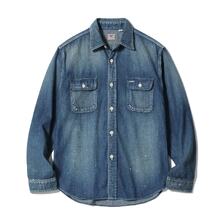 SUGAR CANE Lot No. SC29474 / BLUE DENIM WORK SHIRT AGED MODEL画像
