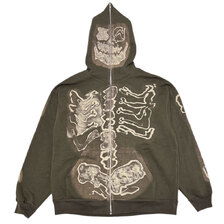 Cactus Jack &times; Fragment Design SKELETON GRAFFITI FULL ZIP HOODIE画像