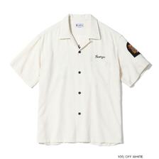 Buzz Rickson's Lot No. BR39510 / U.S. NAVY RAYON LINEN OPEN SHIRT with CHAIN EMBROIDERED画像