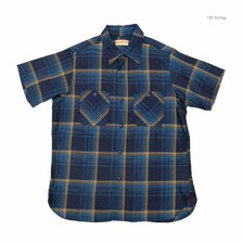 SUGAR CANE INDIGO CHECK S/S WORK SHIRT SC39518画像