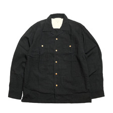BURGUS PLUS Open Collar Cotton Linen Shirt Long Sleeve BP25501画像