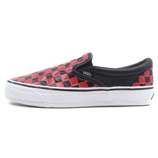 VANS OTW SLIP-ON 98 VIBRAM LEATHER CHECK BLACK/RACING RED VN000DCMBRR画像
