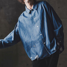 GLIMCLAP Ripped denim shirt 19-030-GLA-CF画像