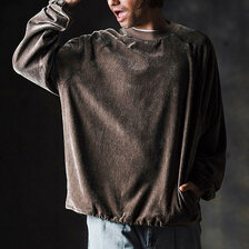 GLIMCLAP Velour fabric pullover -Adjustable hem design- 19-015-GLA-CF画像