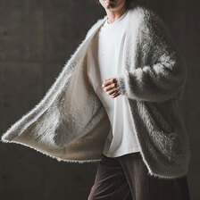 GLIMCLAP Minimai detail cardigan -Feather yarn sweater- 19-024-GLA-CF画像