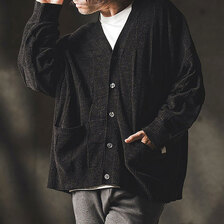 GLIMCLAP Cardigan sweater -Chenille yarn & Grid pattern- 19-018-GLA-CF画像