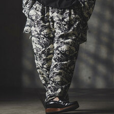 GLIMCLAP Triple-pleated trousers-Brushed texture & Full patterned textile- 19-029-GLA-CF画像