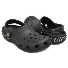 crocs CLASSIC STUDDED CLOG BLACK 211596-001画像