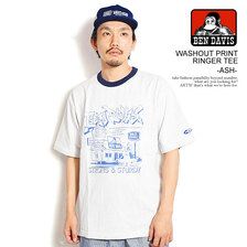 BEN DAVIS WASHOUT PRINT RINGER TEE C-25580054画像