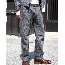 graphzero 15oz 綛染めスリムストレートジーンズ BKGY GZ-15SLSTSK-BKGY画像