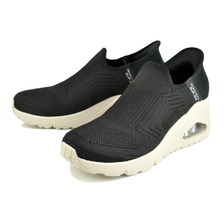SKECHERS UNO WEDGE-KICKIN KNIT SLIP-INS BLACK 177523-BLK画像