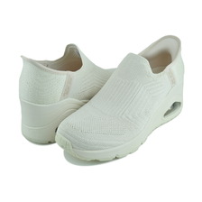 SKECHERS UNO WEDGE-KICKIN KNIT SLIP-INS OFF WHITE 177523-OFWT画像