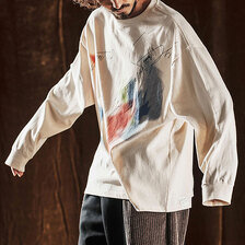 ANGENEHM Printed Long Sleeve T-Shirt -handwriting-esque- AG05-024ACF画像