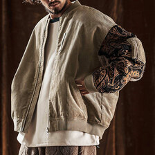 ANGENEHM Mixed Fabric Bomber Jacket AG05-022ACF画像