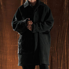 ANGENEHM Sliver Knit &times; Shaggy Panel Soutien Collar Coat AG05-021ACF画像