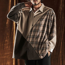 ANGENEHM Mixed Fabric Panel Shirt AG05-018ACF画像