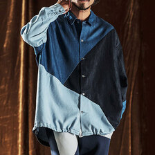 ANGENEHM 3-Tone Faded Denim Shirt AG05-017ACF画像