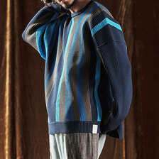 ANGENEHM Multi-Stripe Crew Knit -Airy Yarn Sweater- AG05-015ACF画像