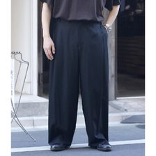 NONNOTTE Wool Gabardine Draping Crotch Box Pleats Trousers N-25A-027画像