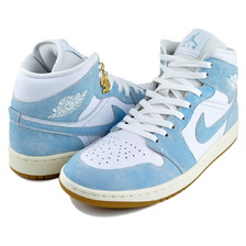 NIKE WMNS AIR JORDAN 1 MID SE DENIM wht/worn blue-sail HQ2005-100画像