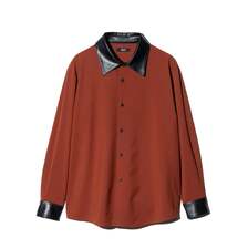 glamb Synth Leather Collar Shirt GB0425-SH05画像