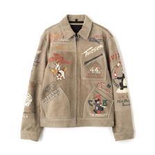 AVIREX SHEEP SUEDE TRACK JACKET &rdquo;HISTORY GRAPHIC&rdquo; 7835250013画像