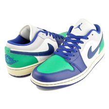 NIKE AIR JORDAN 1 LOW sail/deep royal blue 553558-147画像