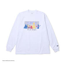 NEW ERA 長袖 オーバーサイズド コットン Tシャツ SESAME STREET セサミストリート Baseball 14682873画像