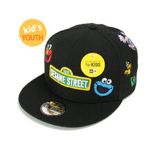 NEW ERA キッズ Youth 9FIFTY SESAME STREET セサミストリート オールオーバー ブラック 14682463画像