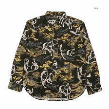 衣櫻 サザンクロス素材 長袖レギュラーシャツ - 金彩墨絵馬 - SA1726画像