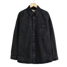 MARNI BLACK MARBLE DENIM OVERSIZED SHIRT CUJU0061A2-USCV35画像
