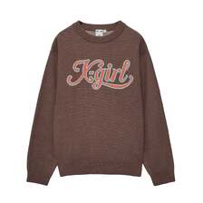 X-girl LETTERING LOGO JACQUARD KNIT TOP 105253015001画像