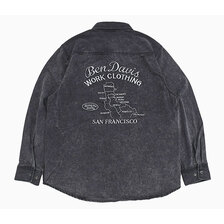 BEN DAVIS Bleached Twill EMB L/S Shirt T-25780020画像