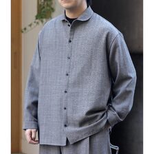 NONNOTTE Loose Weaving Herringbone Oversized Shirt Round Collar N-25A-028画像