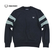 FRED PERRY Peached Tipped Sleeve Crew Sweat M1731画像