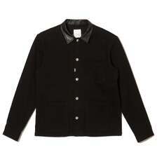 CRIMIE LEATHER COLLAR TWILL STRETCH COVER ALL JACKET CR1-02E1-JK01画像
