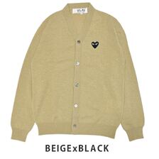 PLAY COMME des GARCONS BLACK HEART WOOL V-NECK CARDIGAN AX-N024-051画像