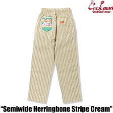 COOKMAN Chef Pants Semiwide Herringbone Stripe Cream 231-53816画像