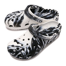 crocs Classic Marbled Clog White/Black 206867-103画像