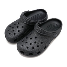 crocs Classic Glitter Clog Black-Glitter 205942-0WH画像