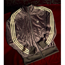 adidas Originals Firebird Velour Track Top Dark Brown KD9373画像