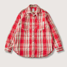 POST OVERALLS #3217-FP2 St.Louis : cotton flannel plaid red画像
