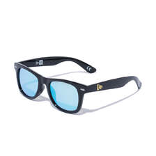 NEW ERA サングラス ウェリントン スクエアレンズ シャイニーブラックフレーム ブルーミラーレンズ 14518155画像