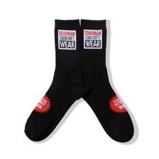 COOKMAN Rib Crew Socks Vision Logo Black 163-53970画像