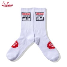 COOKMAN Rib Crew Socks Vision Logo White 163-53971画像
