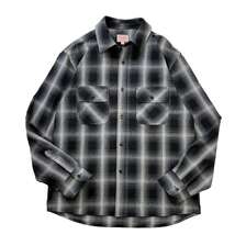 BIG MIKE HEAVY FLANNEL SHIRTS -BLACK&times;OFF- 102535106画像