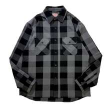 BIG MIKE HEAVY FLANNEL SHIRTS -BLK&times;GRY- 102535101画像